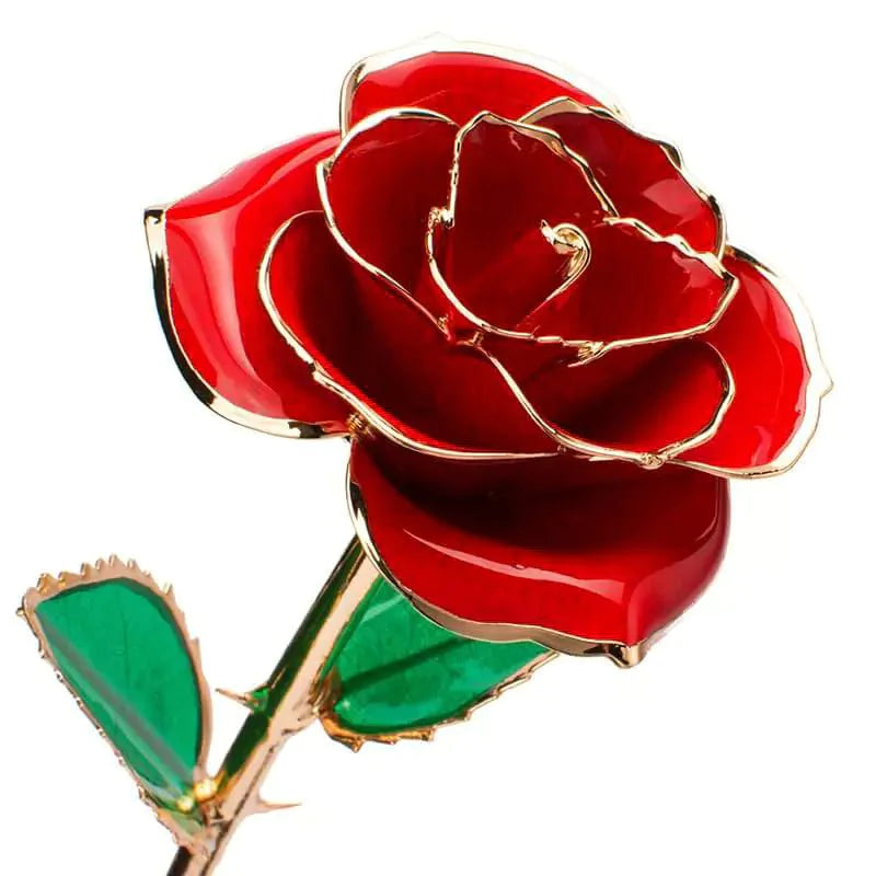 24K Gold Dipped Rose - Red