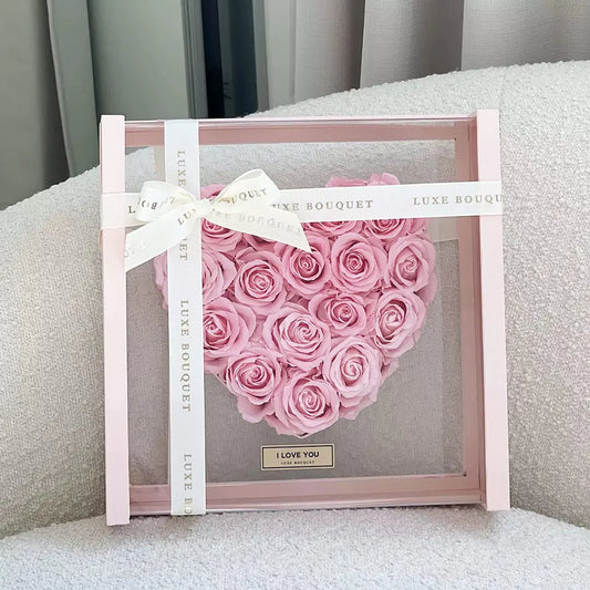 Pink Seated Heart Box | Forever Roses